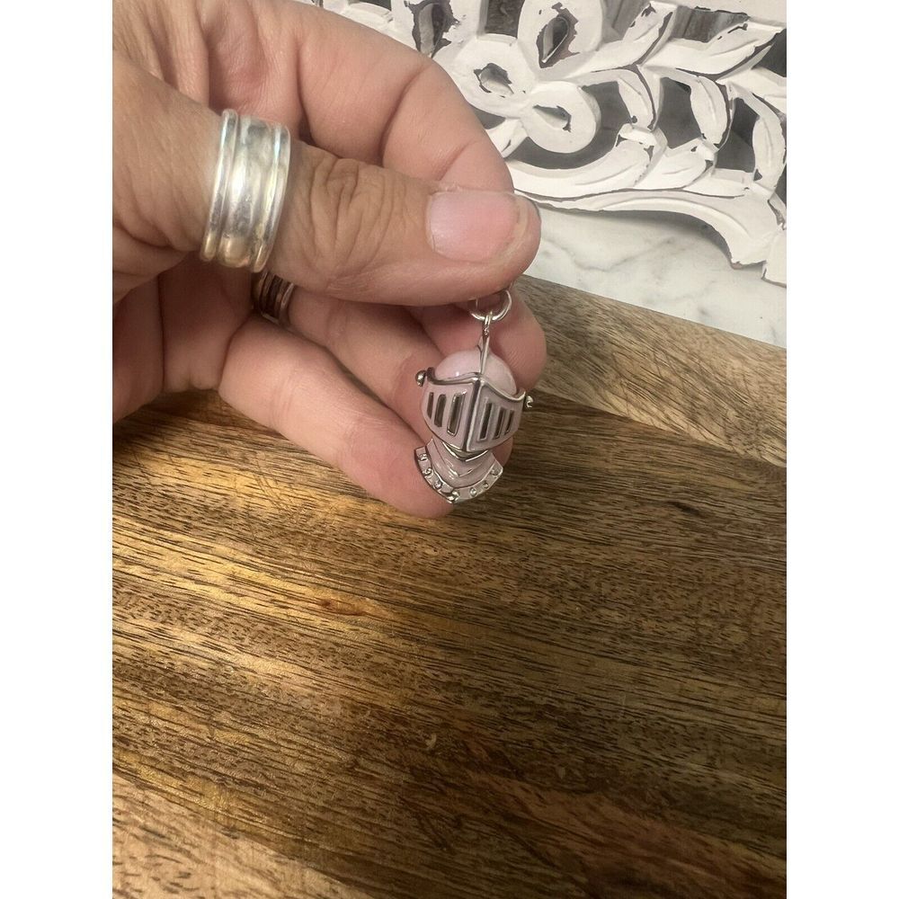 Retired‎ RARE Juicy Couture 2008 Silver and Pink Knight Helmet Charm YJRU2482